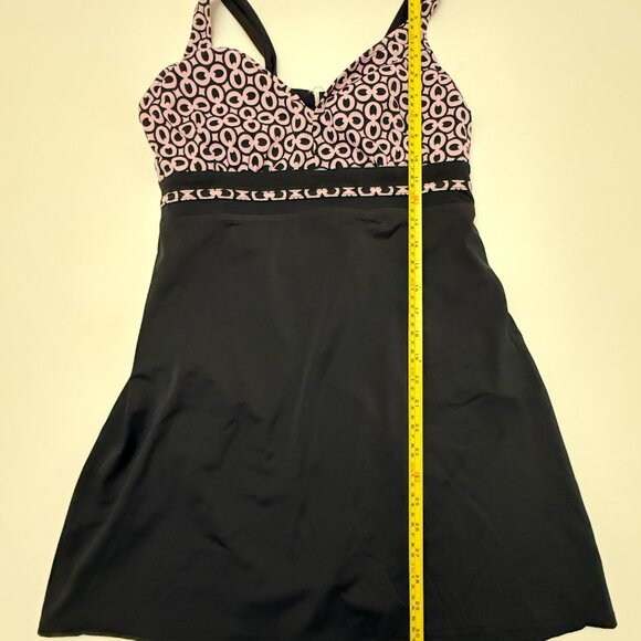 GUC Tropical Escape Women's Black & Pink Bathing Suit Size 12 - Picture 2 of 6